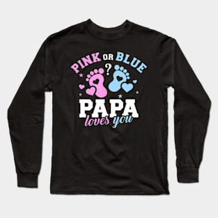 Gender reveal papa dad Long Sleeve T-Shirt